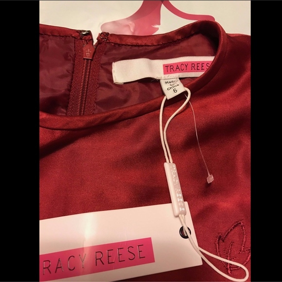 NEW Tracy Reese Red Embroidered‎ Dress [SZ 6 ] - Picture 5 of 9